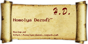 Homolya Dezső névjegykártya